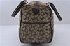Authentic CELINE C Macadam Pattern Hand Boston Bag Canvas Leather Brown 6800C