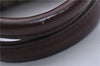 Authentic CELINE C Macadam Pattern Hand Boston Bag Canvas Leather Brown 6800C