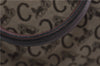 Authentic CELINE C Macadam Pattern Hand Boston Bag Canvas Leather Brown 6800C