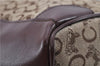 Authentic CELINE C Macadam Pattern Hand Boston Bag Canvas Leather Brown 6800C