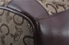 Authentic CELINE C Macadam Pattern Hand Boston Bag Canvas Leather Brown 6800C