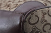 Authentic CELINE C Macadam Pattern Hand Boston Bag Canvas Leather Brown 6800C