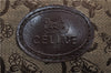 Authentic CELINE C Macadam Pattern Hand Boston Bag Canvas Leather Brown 6800C