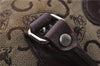 Authentic CELINE C Macadam Pattern Hand Boston Bag Canvas Leather Brown 6800C