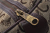 Authentic CELINE C Macadam Pattern Hand Boston Bag Canvas Leather Brown 6800C