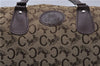 Authentic CELINE C Macadam Pattern Hand Boston Bag Canvas Leather Brown 6800C