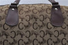Authentic CELINE C Macadam Pattern Hand Boston Bag Canvas Leather Brown 6800C