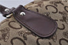 Authentic CELINE C Macadam Pattern Hand Boston Bag Canvas Leather Brown 6800C