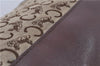 Authentic CELINE C Macadam Pattern Hand Boston Bag Canvas Leather Brown 6800C