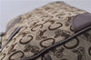 Authentic CELINE C Macadam Pattern Hand Boston Bag Canvas Leather Brown 6800C