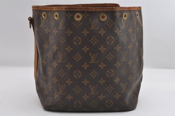 Auth Louis Vuitton Monogram Petit Noe M42226 Shoulder Drawstring Bag Junk 6801I