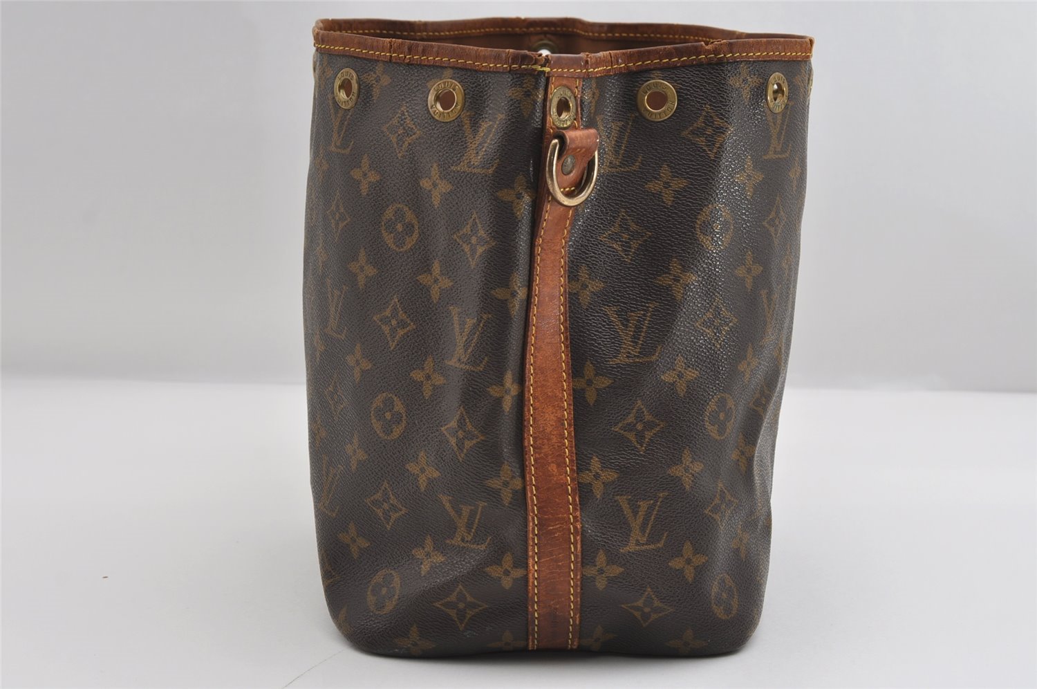 Auth Louis Vuitton Monogram Petit Noe M42226 Shoulder Drawstring Bag Junk 6801I