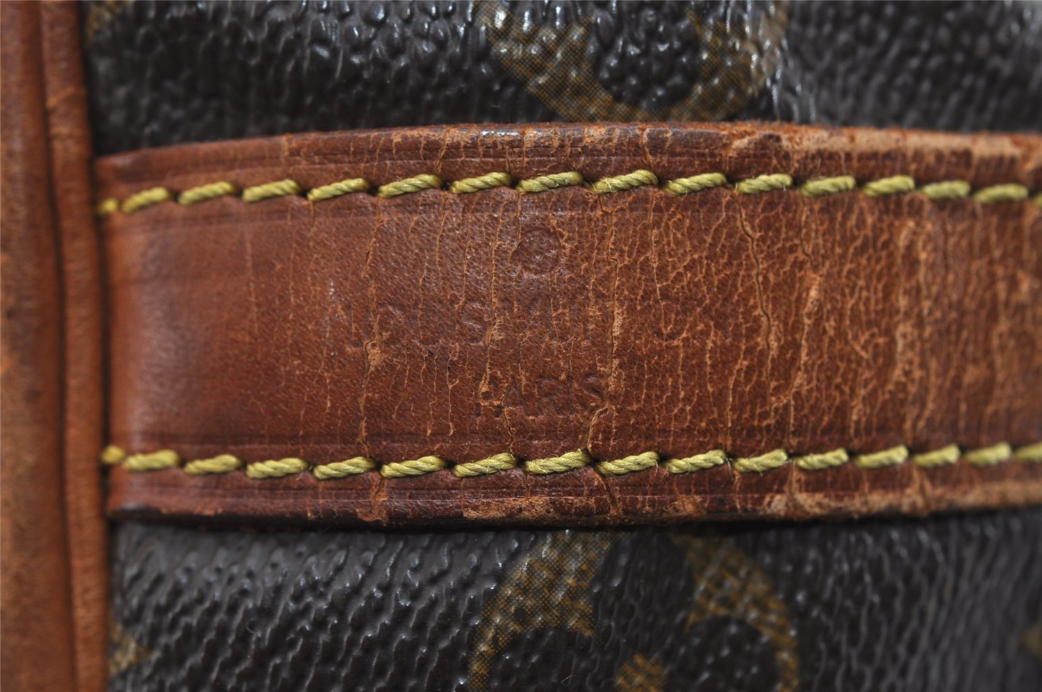 Auth Louis Vuitton Monogram Petit Noe M42226 Shoulder Drawstring Bag Junk 6801I