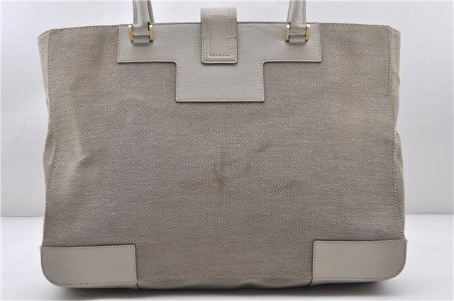 Authentic GUCCI Vintage Shoulder Tote Bag Canvas Leather Gray 6806C