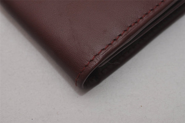 Authentic Cartier Must de Cartier Long Wallet Purse Leather Bordeaux Red 6806I