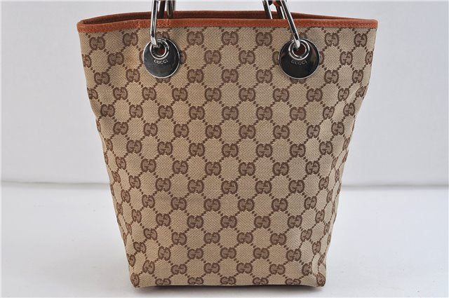 Authentic GUCCI Shoulder Hand Bag GG Canvas Leather 120840 Brown Orange 6809C