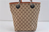 Authentic GUCCI Shoulder Hand Bag GG Canvas Leather 120840 Brown Orange 6809C