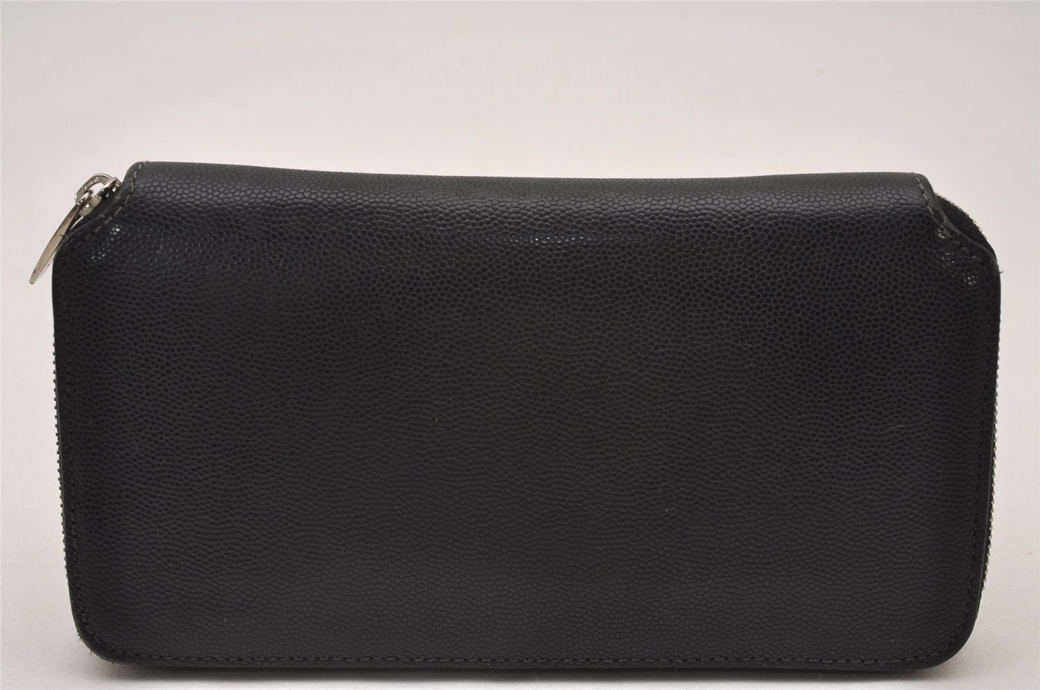 Authentic Cartier Santos de Cartier Long Wallet Purse Leather Black 6809I