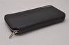 Authentic Cartier Santos de Cartier Long Wallet Purse Leather Black 6809I