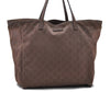 Authentic GUCCI Shoulder Tote Bag Purse GG Nylon Leather 282489 Brown 6810C