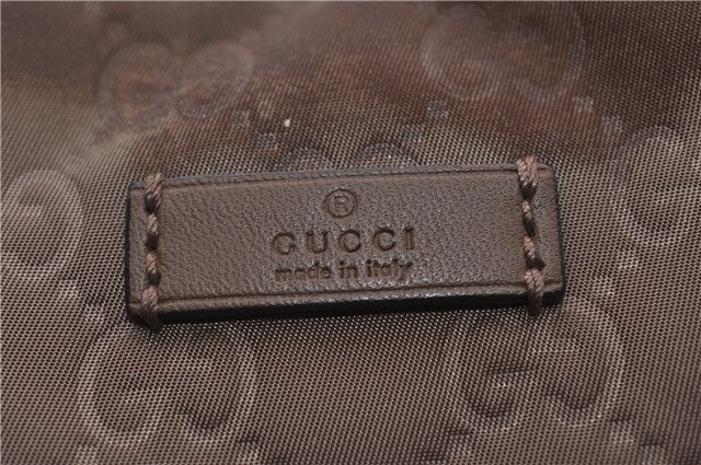 Authentic GUCCI Shoulder Tote Bag Purse GG Nylon Leather 282489 Brown 6810C