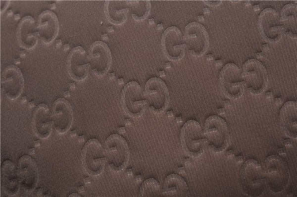 Authentic GUCCI Shoulder Tote Bag Purse GG Nylon Leather 282489 Brown 6810C