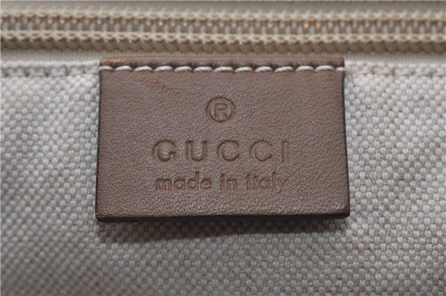 Authentic GUCCI Shoulder Tote Bag Purse GG Nylon Leather 282489 Brown 6810C