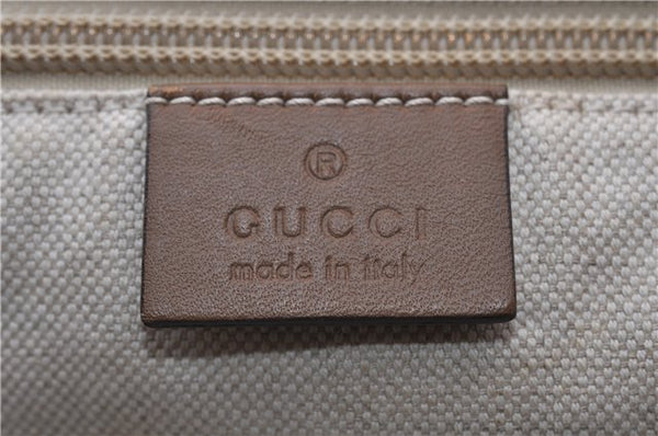 Authentic GUCCI Shoulder Tote Bag Purse GG Nylon Leather 282489 Brown 6810C