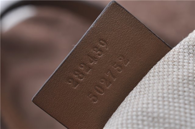 Authentic GUCCI Shoulder Tote Bag Purse GG Nylon Leather 282489 Brown 6810C