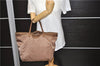 Authentic GUCCI Shoulder Tote Bag Purse GG Nylon Leather 282489 Brown 6810C