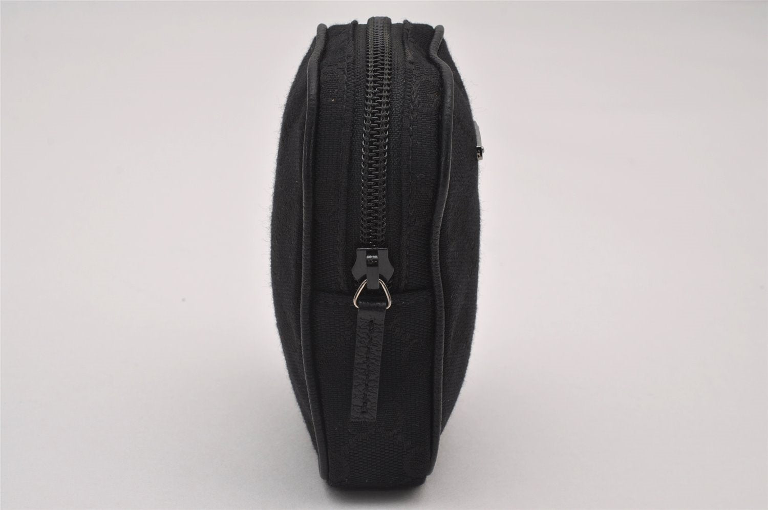 Authentic GUCCI Cigarette Case Pouch Purse GG Canvas Leather 115249 Black 6811I