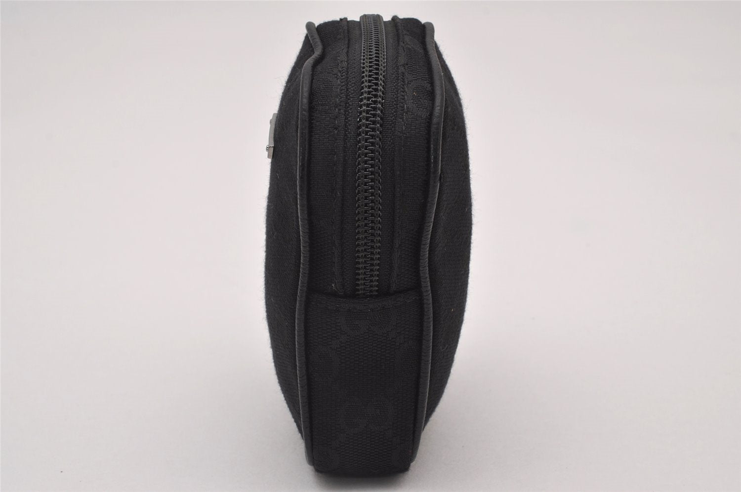 Authentic GUCCI Cigarette Case Pouch Purse GG Canvas Leather 115249 Black 6811I