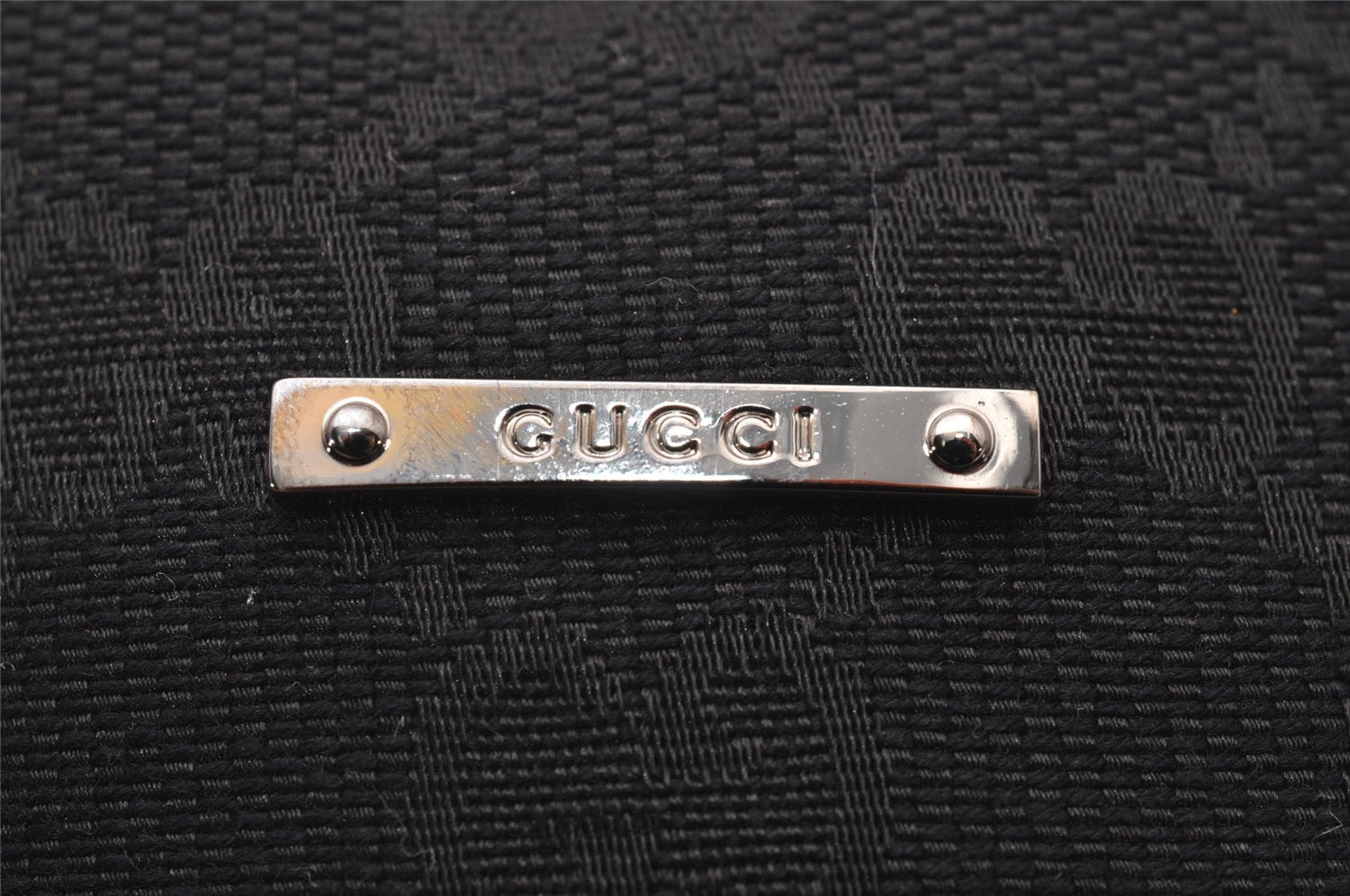 Authentic GUCCI Cigarette Case Pouch Purse GG Canvas Leather 115249 Black 6811I