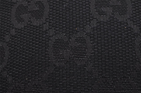 Authentic GUCCI Cigarette Case Pouch Purse GG Canvas Leather 115249 Black 6811I