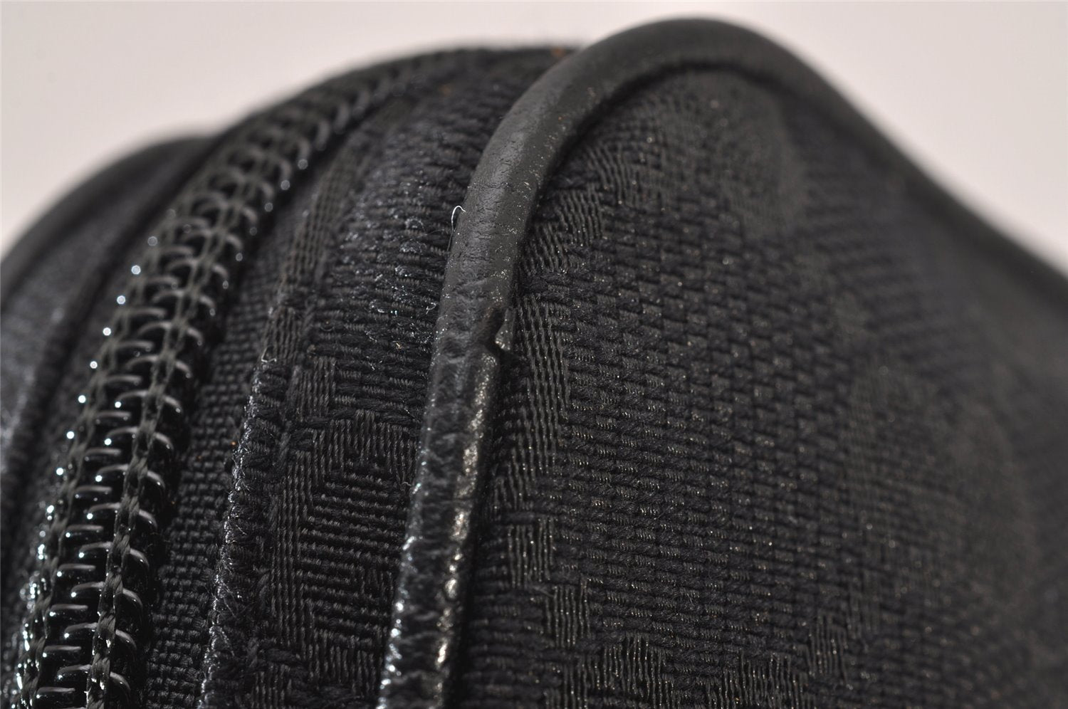 Authentic GUCCI Cigarette Case Pouch Purse GG Canvas Leather 115249 Black 6811I