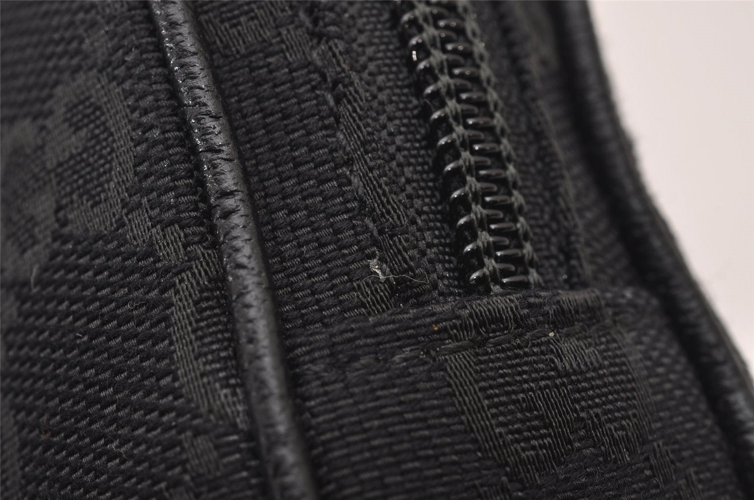 Authentic GUCCI Cigarette Case Pouch Purse GG Canvas Leather 115249 Black 6811I