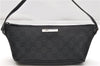 Authentic GUCCI Hand Bag Pouch Purse GG Canvas Leather 0391103 Black 6812D