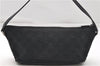 Authentic GUCCI Hand Bag Pouch Purse GG Canvas Leather 0391103 Black 6812D