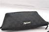 Authentic GUCCI Hand Bag Pouch Purse GG Canvas Leather 0391103 Black 6812D