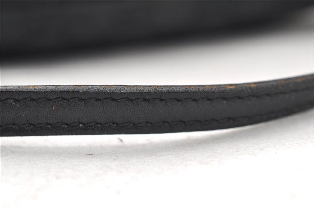 Authentic GUCCI Hand Bag Pouch Purse GG Canvas Leather 0391103 Black 6812D