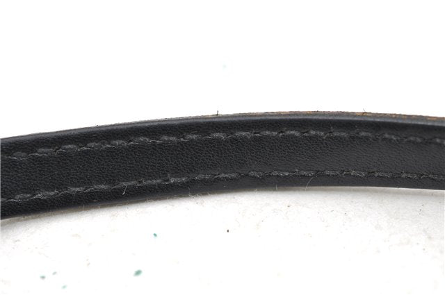 Authentic GUCCI Hand Bag Pouch Purse GG Canvas Leather 0391103 Black 6812D