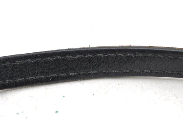 Authentic GUCCI Hand Bag Pouch Purse GG Canvas Leather 0391103 Black 6812D