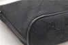 Authentic GUCCI Hand Bag Pouch Purse GG Canvas Leather 0391103 Black 6812D