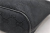 Authentic GUCCI Hand Bag Pouch Purse GG Canvas Leather 0391103 Black 6812D