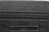 Authentic GUCCI Hand Bag Pouch Purse GG Canvas Leather 0391103 Black 6812D