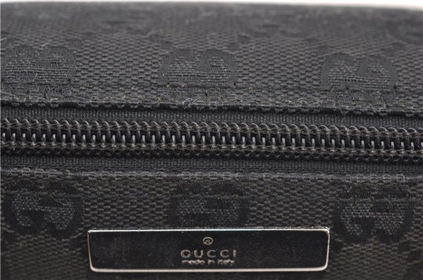 Authentic GUCCI Hand Bag Pouch Purse GG Canvas Leather 0391103 Black 6812D