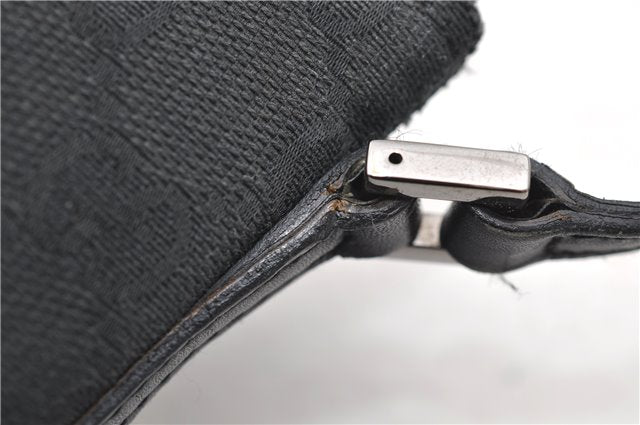 Authentic GUCCI Hand Bag Pouch Purse GG Canvas Leather 0391103 Black 6812D