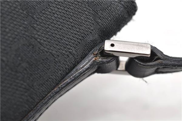 Authentic GUCCI Hand Bag Pouch Purse GG Canvas Leather 0391103 Black 6812D