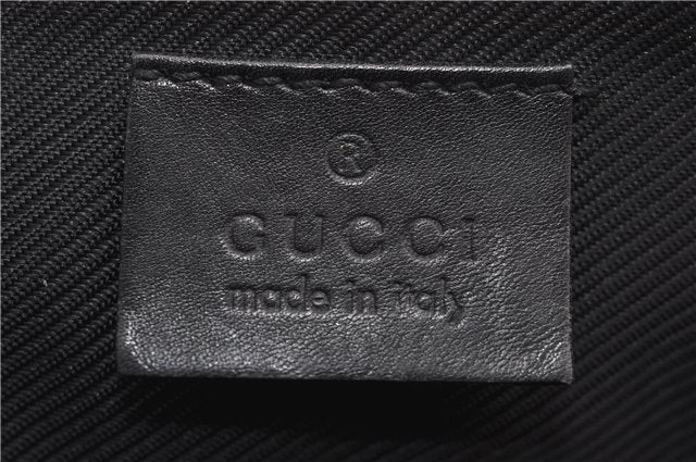 Authentic GUCCI Hand Bag Pouch Purse GG Canvas Leather 0391103 Black 6812D