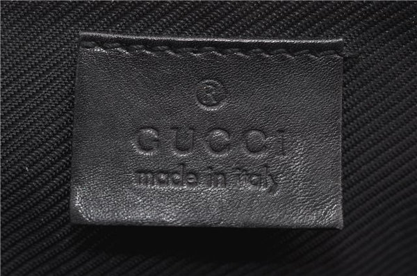 Authentic GUCCI Hand Bag Pouch Purse GG Canvas Leather 0391103 Black 6812D